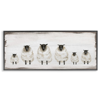 Fluffy Farm Sheep Herd Rustic Country Animals