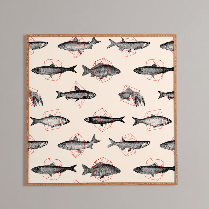 «Fishes In Geometrics», impression encadrée, H 20" x l 20" x P 1"