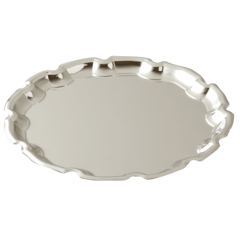 Plateau de service en nickel plaqué Alaan, H 0,5 po x l 10 po x P 10 po