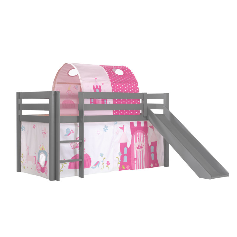 Pino 90 x 200 cm Mid Sleeper Loft Bed Bed by Vipack, Premium (Curtain and Tunnel)
