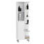 Armoire de salle de bain H 63 po, blanche, avec 7 tablettes ouvertes et 1 tiroir, armoire blanche au design chic et moderne