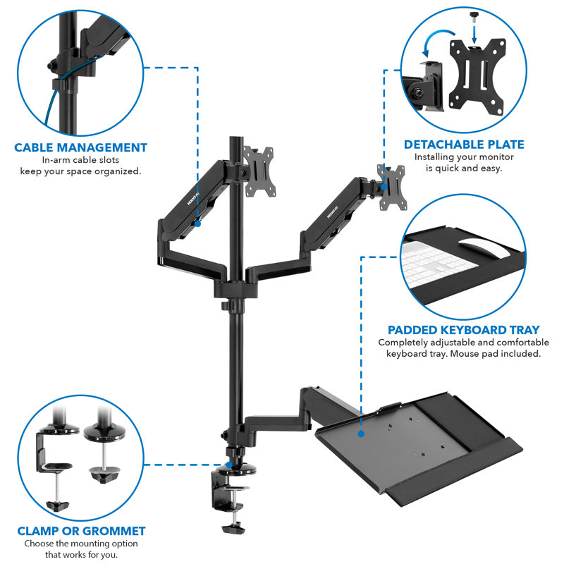 Universal 2 Screen Desk Mount