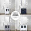Meuble-lavabo de 107 cm (42 po), blanc - Structure en bois massif et dessus en céramique - Armoire latérale avec rangement - Technologie de fermeture amortie - Système de structure durable - Résistant aux taches et aux égratignures