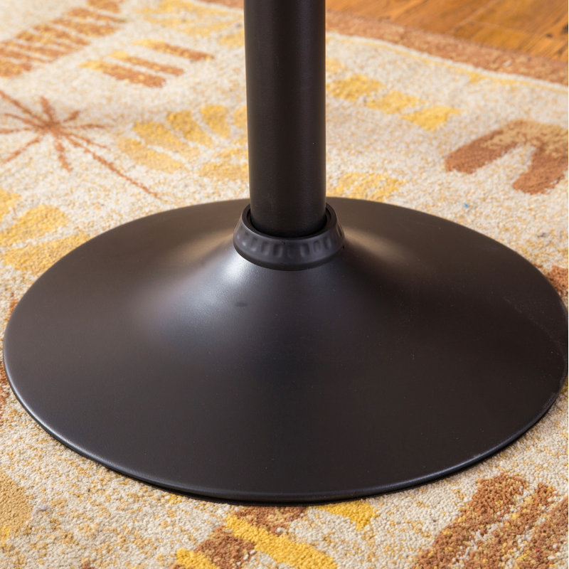 Tabouret de bar pivotant réglable en cuir reconstitué noir, ensemble de 2
