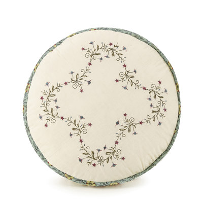 Olivia Embroidered Round Accent Pillow