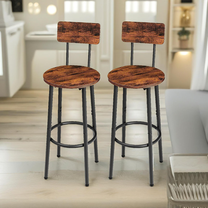 Valeriane 2PC Bar Stools with Backrest