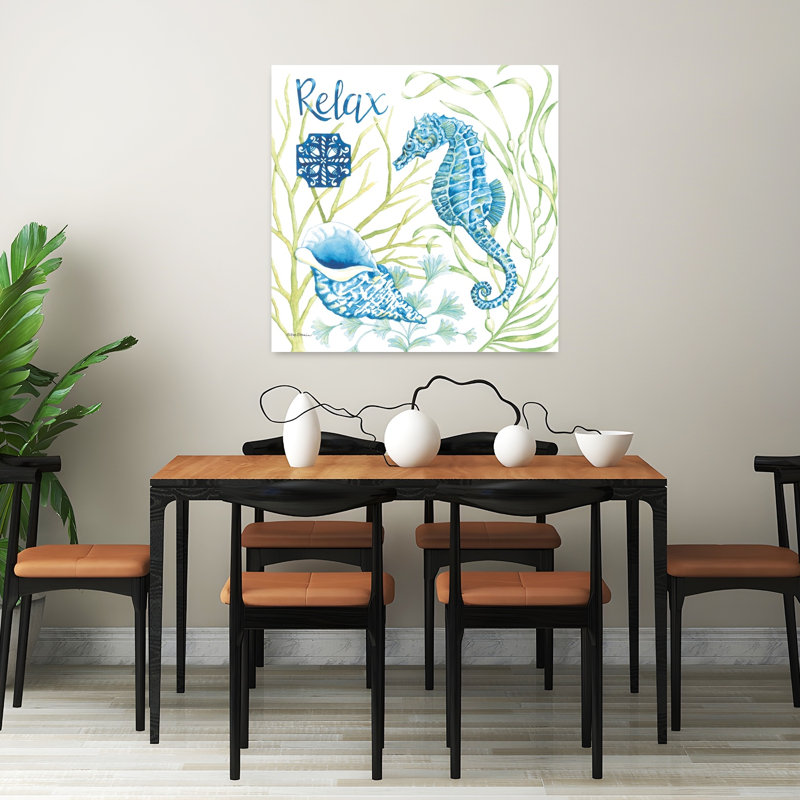 Seaside Relax, art côtier contemporain, H 32 po x l 32 po