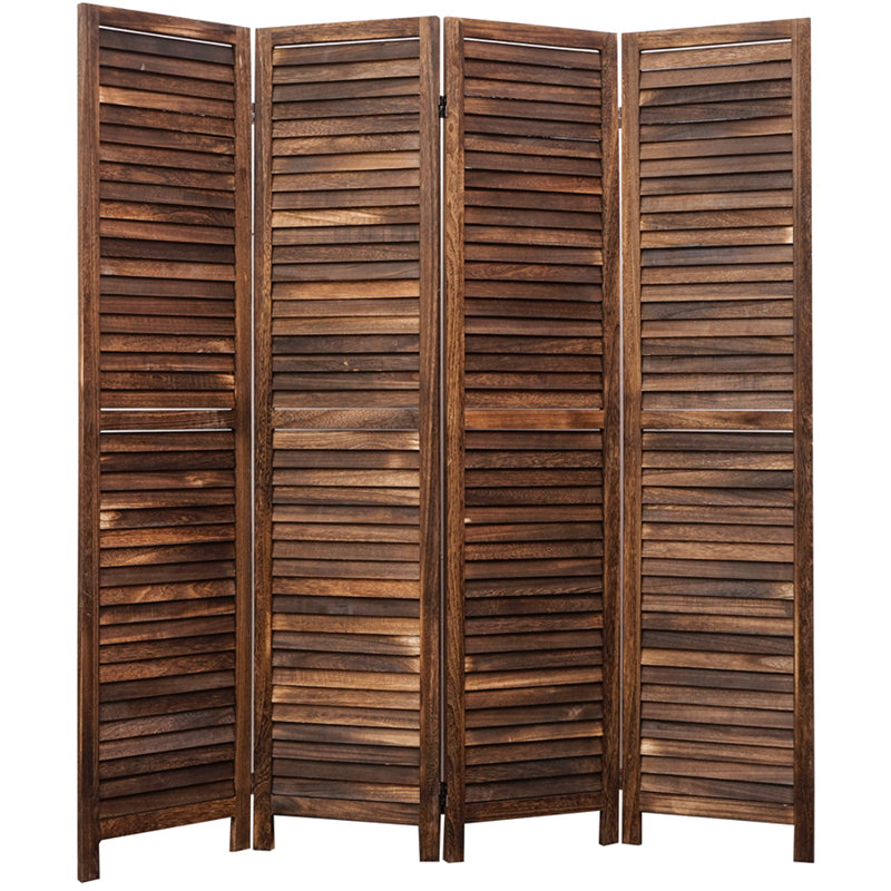 Cloison pliante en bois massif H 67 po Suniga, 4, Brun