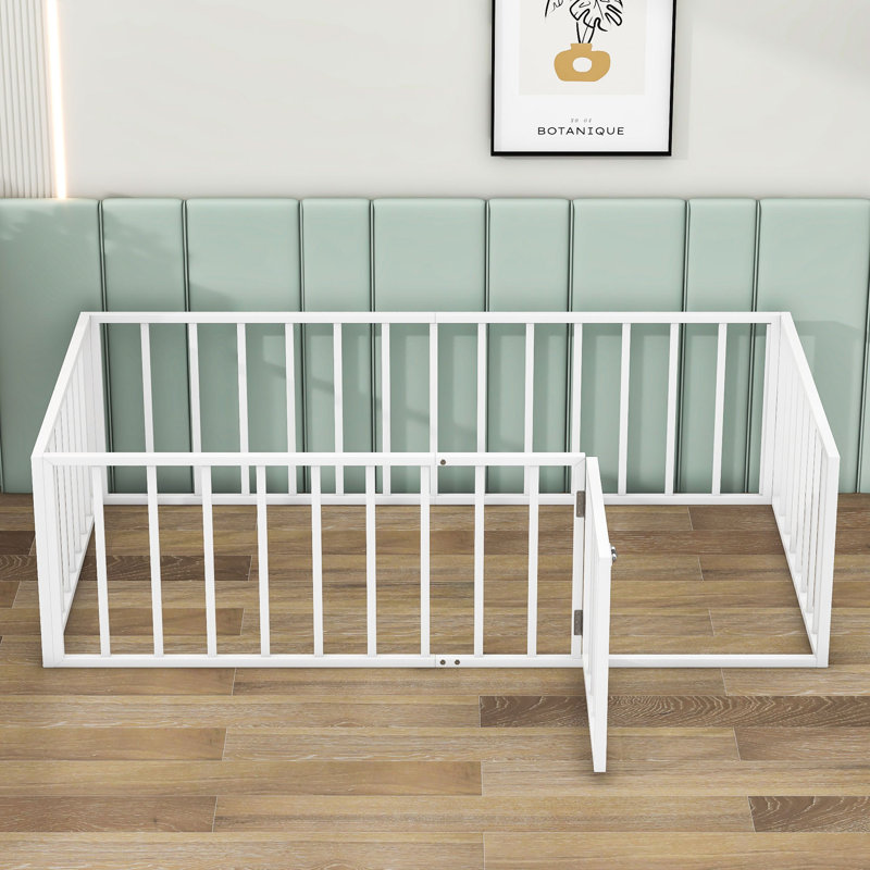 Lit plateforme en métal Micaih, Simple, Blanc