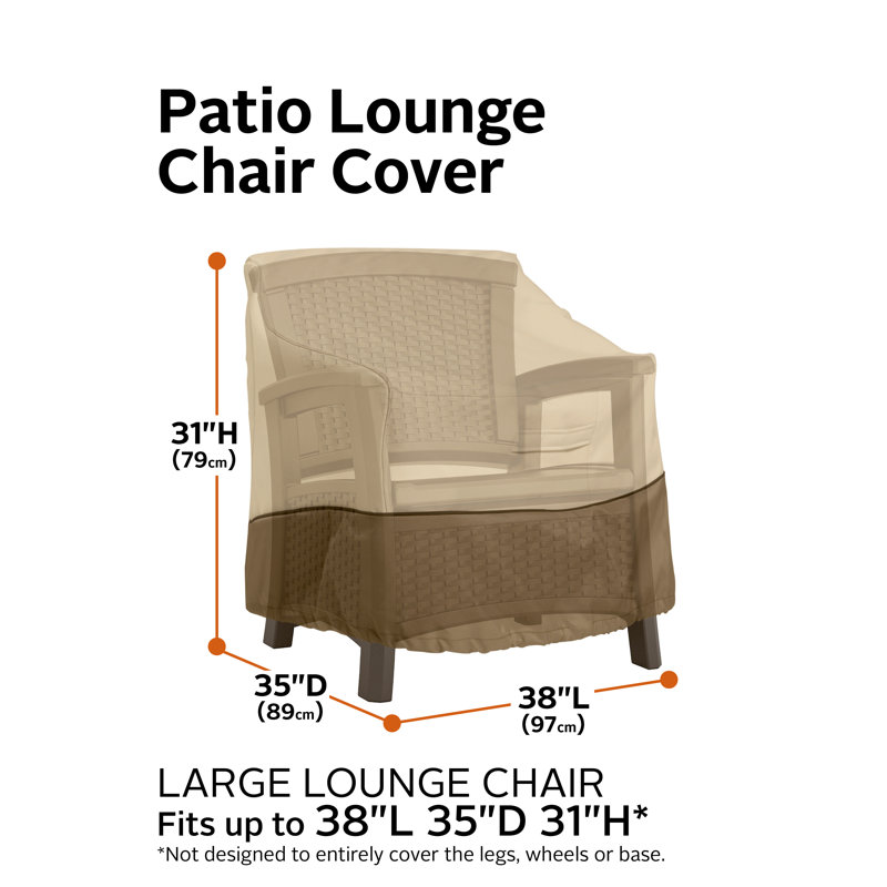 Paulding Outdoor Patio Chair Cover, 32" H x 88" W x 37" D