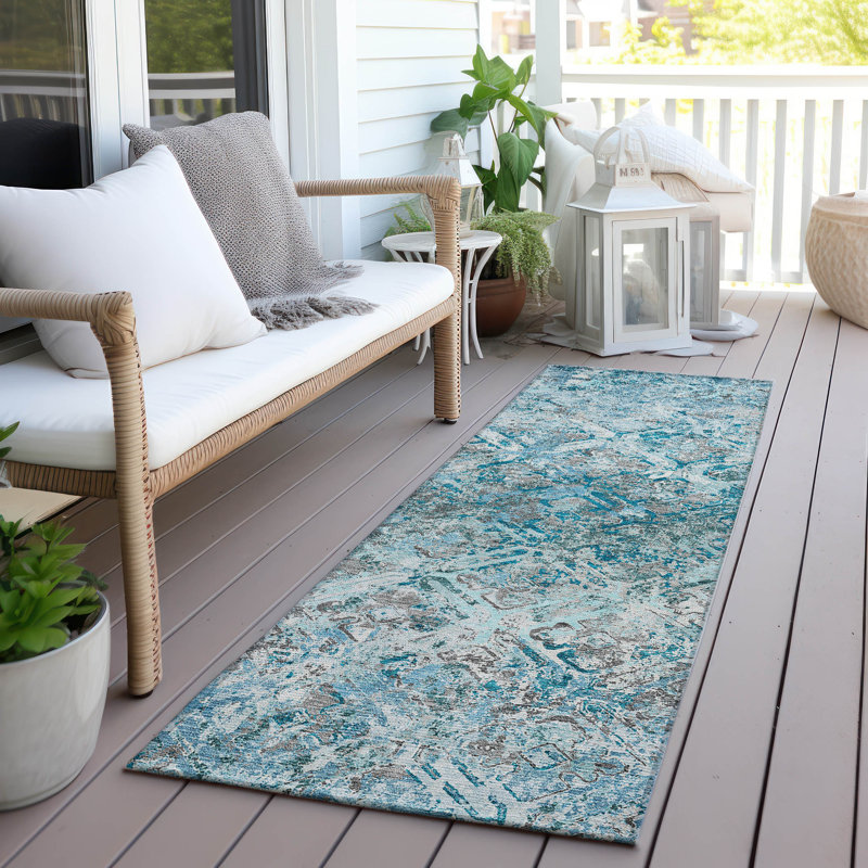  Mahaney Indoor/Outdoor Area Rug with Non-Slip Backing, Runner 2'3" x 7'6"