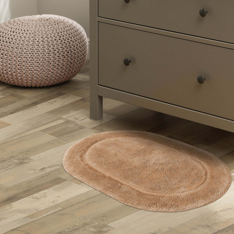 Ensemble de tapis de salle de bain 2 pièces Sandcliff, Brun clair ovale