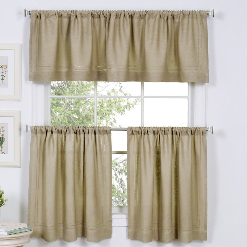 Reade Tailored Cafe Curtain, Linen, 36" H x 30" W