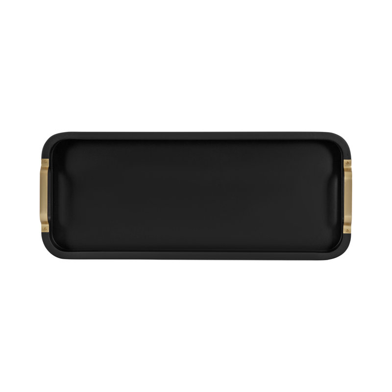 Wooden Rectangle Tray with Metal Handles