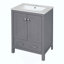 Meuble-lavabo de salle de bain avec lavabo encastré intégré, armoire de rangement, portes à fermeture en douceur, tiroir divisé et tablette à double couche pour un rangement polyvalent-2017439281