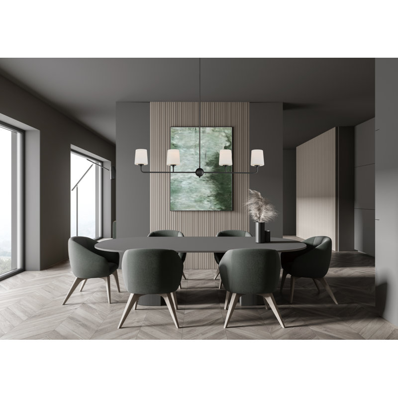 Luminaire suspendu géométrique unique et remarquable à 4 lumières Bristol, Gris anthracite