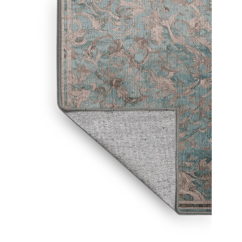 Tapis gris lavable à la machine, Rectangle 4 pi x 6 pi