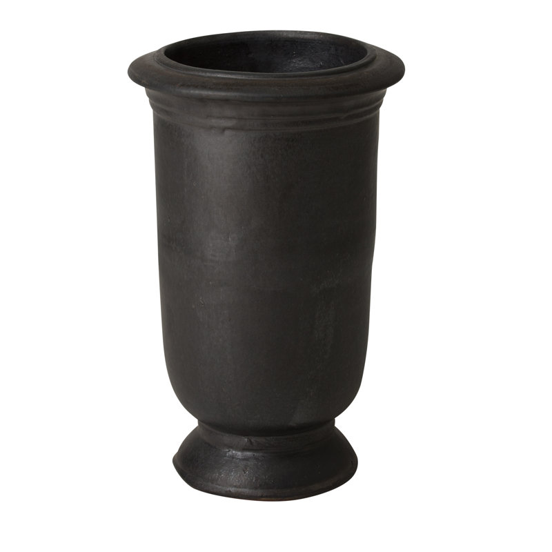 Pot à fleurs en argile Krieger, Noir mat, H 22,5 po x l 13,5 po x P 13,5 po