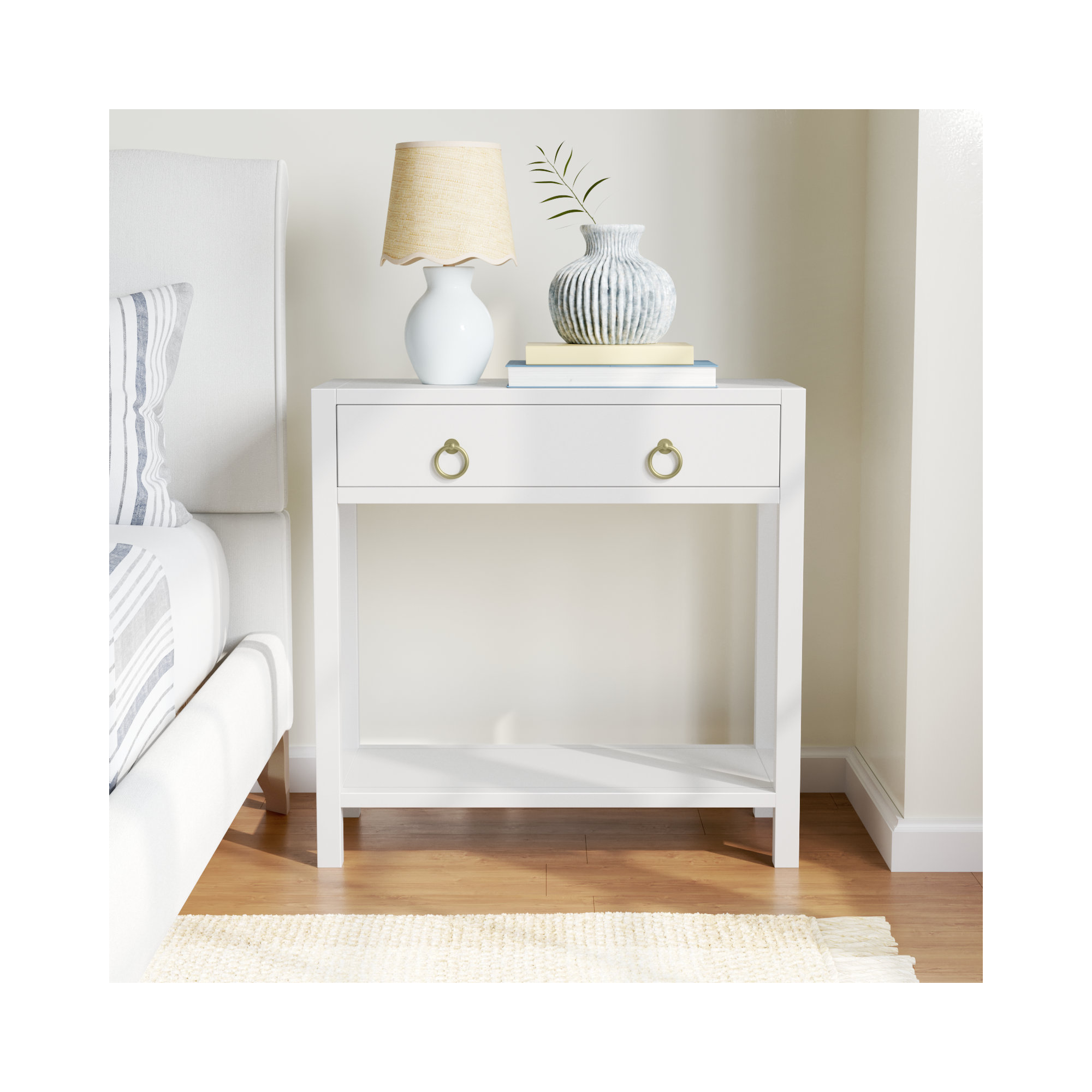 Elin 1 - Drawer Nightstand, White