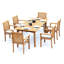5 Pcs Grade-A Teak Wood Dining Set: 71" Rectangle Table And 4 Mas Stacking Arm Chairs #11MS1604-1850089510