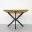 Sonya Oak Solid Wood Top Metal Base Dining Table-2063344410-2063344411