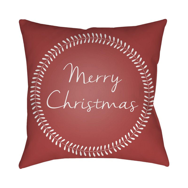 Reversible Throw Pillow, 20" H x 20" W x 4" D, Red