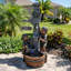 Joshi Children Playing with Faucet Polyresin Outdoor Water Fountain with Light