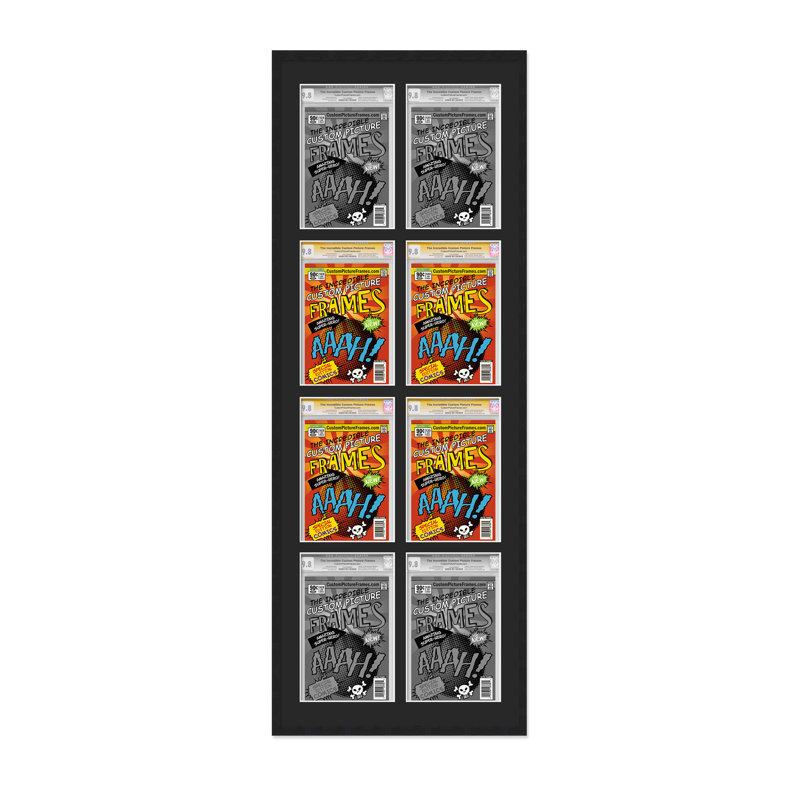 Wood Picture Frame with Mat, 8.125" x 13", Black/Black, 30" x 58.5"