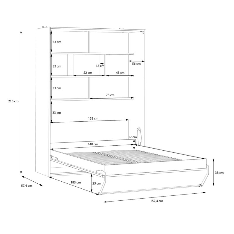 Bed Parlie, Double (140 x 200 cm)