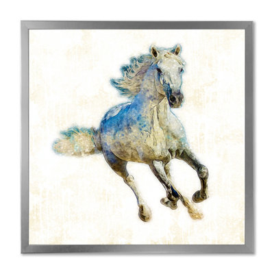 Cheval coloré avec paysage intérieur - peinture sur toile