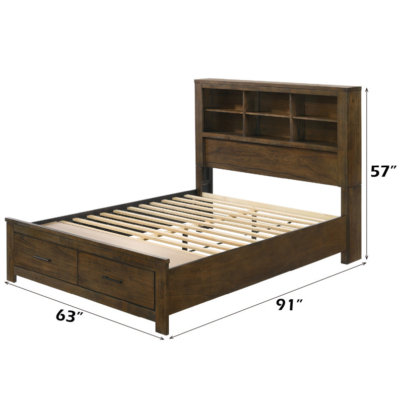 Merrilee II Bookcase Bed in Oak, Queen
