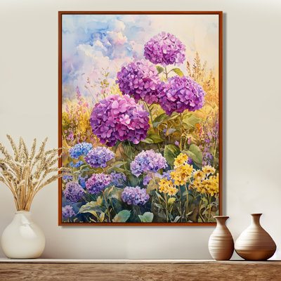 Country Side Hydrangeas And Wildflowers II - Hydrangea Wall Art