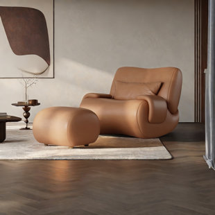 Chaise berçante en similicuir
