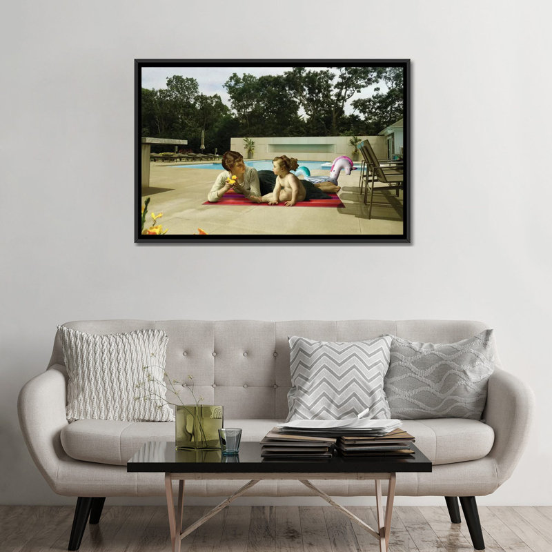 « pool », photographie sur toile, H 18 po x l 26 po x P 1,5 po, Toile avec cadre noir, Pas de tapis