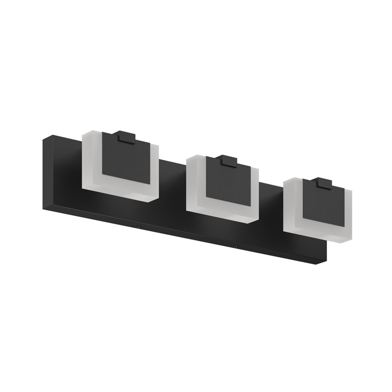 Luminaire de salle de bain à DEL à intensité variable - Design minimaliste en fer noir pour espaces modernes