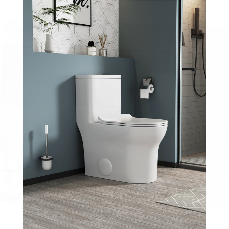 1.1/1.6 GPF Elongated Comfort Height Floor Mounted One-Piece Toilet