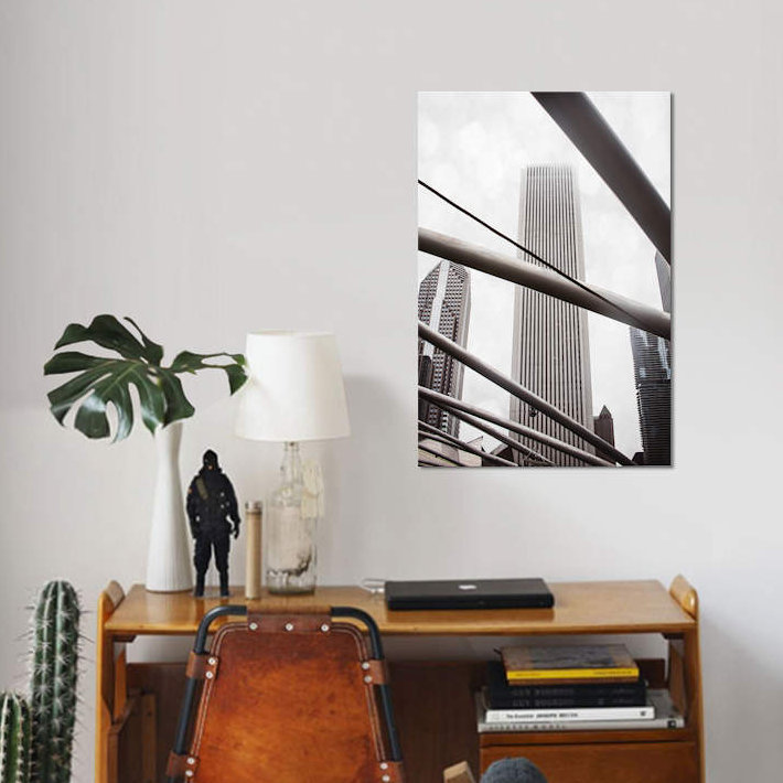 «Chicago Monotone III», impression sur toile, H 12 po x l 8 po x P 0,75 po, Toile tendue