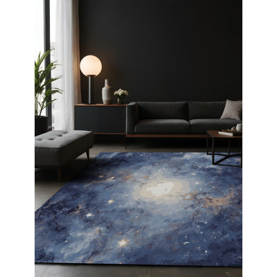 Tapis bleu soyeux et moelleux