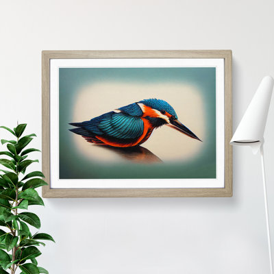 Vibrant Kingfisher Bird - Framed Print