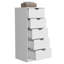 Commode haute 5 tiroirs Basilea, système coulissant - Blanc-843308837