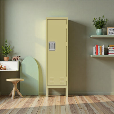1 Door Tall Single Metal Locker-Retro Style Storage Cabinet--Industrial Furniture--For Living Room/Bedroom/Storage Room/Gym/School by Inbox Zero