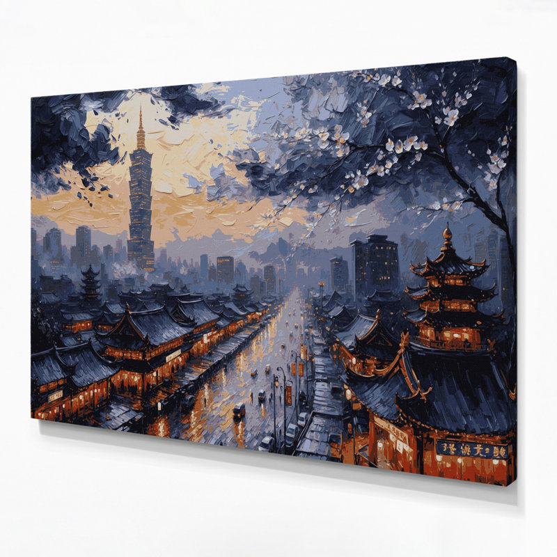 Art mural sur toile, villes, Taipei, Taïwan, H 11 po x l 14 po