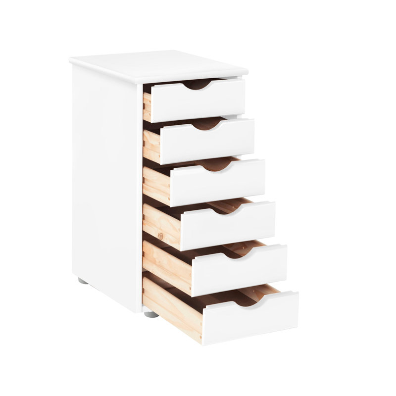 Rex Solid Wood 34cm W 6 - Drawer Chest of Drawers, White
