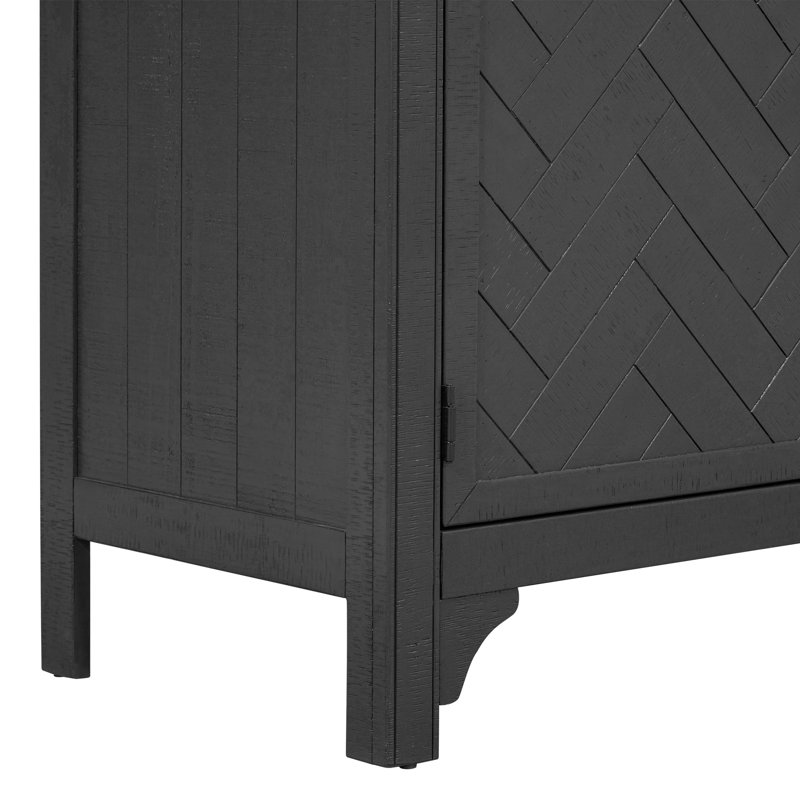 Buffet d'appoint 3 portes Santrese, Noir