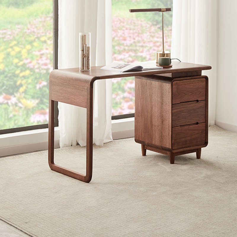 Solid wood office desk, 29.92" H x 55.12" W x 21.65" D