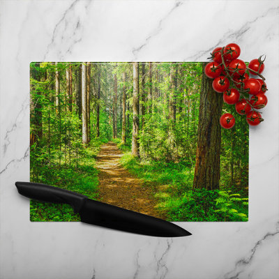 Woodland path Designer Glass Chopping Board