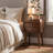 Walnut 2-Drawer Nightstand Small Side End Table with Storage for Bedroom Living Room or Entryway-1646020301