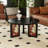 31.5" Black Solid Wood Round Coffee Table