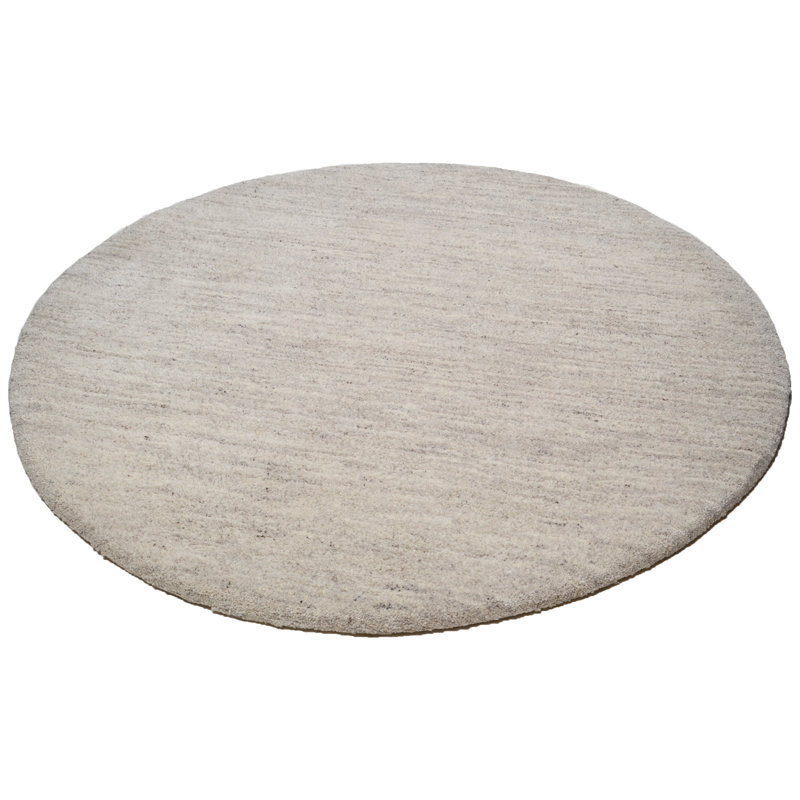 Pinkerton Hand Knotted Wool Melange/Sand Rug, Round 200cm