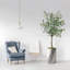 Arbre artificiel en pot effet marbre blanc, faux arbre en soie d'eucalyptus pour la décoration intérieure et extérieure-246885052